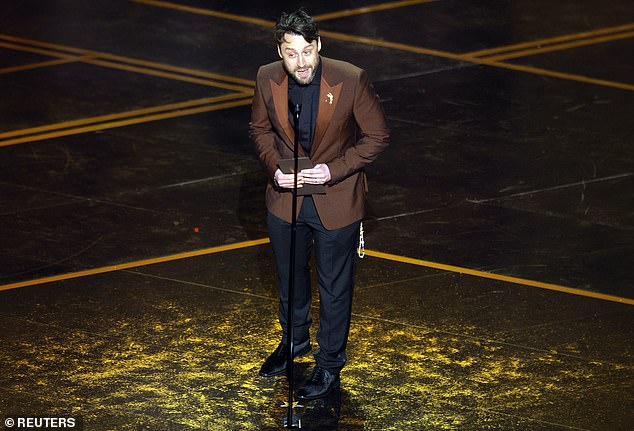 Presenter Kieran Culkin couldn't resist cracking a joke about Penn's absence after he announced him as the winner