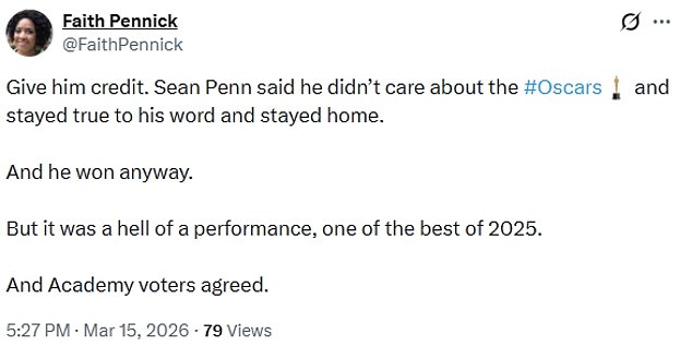Another didn't see what the big deal was about Penn's absence