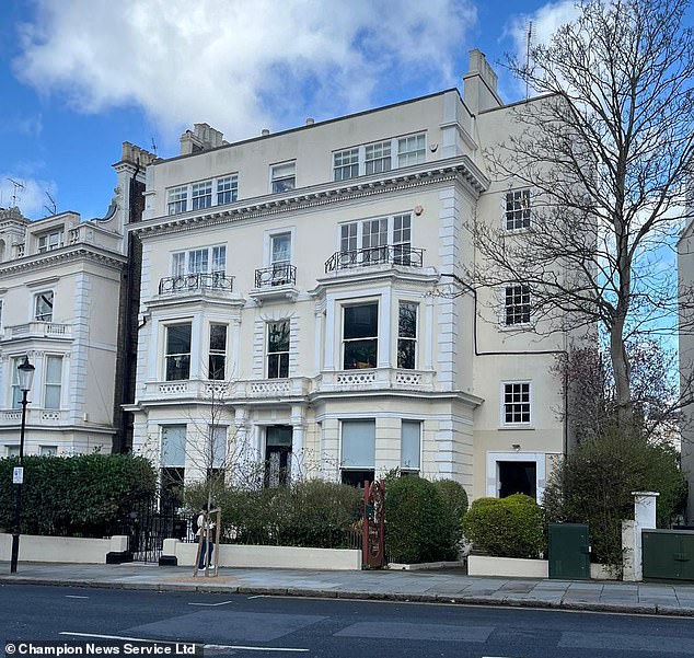 Pictured: A Holland Park mansion that Ms Teixeira lived in with her husband Abbas Moaven