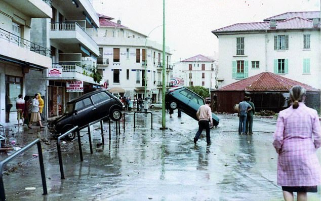 According to available data, around 20 incidences of tsunamis have been reported along the French Riviera between the 16th century and the early 2000s. Pictured: Damage in Nice following a tsunami in 1979