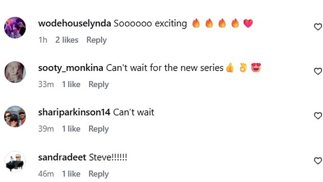 Fans were thrilled by the photo and commented: 'Mother of God!' and 'Can't wait for the new series'