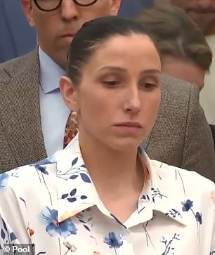 Richins visibly shook and inhaled deep breaths as she appeared to try to compose herself before the verdict was read