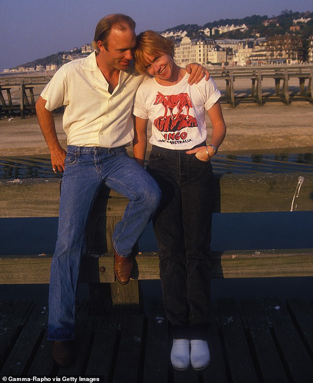 Madigan first encountered Harris while he performed in the Sam Shepard play, Cowboy Mouth (pictured together in 1985)
