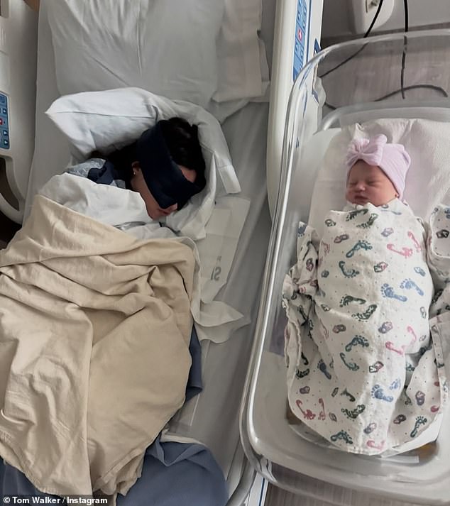 Alongside the post, they penned: 'Eva Olive Walker. March 6th 2026'