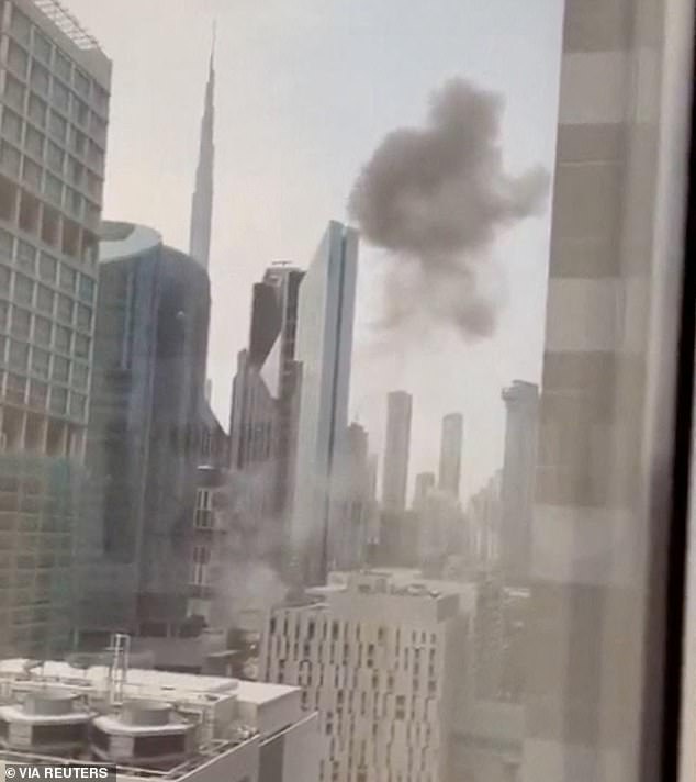 Smoke billowed from a building in Dubai's International Financial Centre on March 13