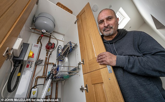 They did away with the oil heating system and installed an energy-efficient electric boiler