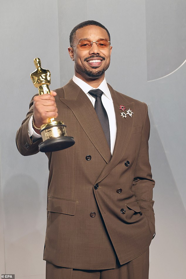 Chalamet lost out to Michael B Jordan (pictured), who took home Best Actor for his role in the hit 2025 horror Sinners