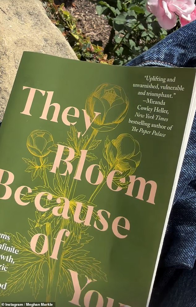 Meghan was also seen reading a collection of poetry, titled They Bloom Because of You by Jessica Urlichs