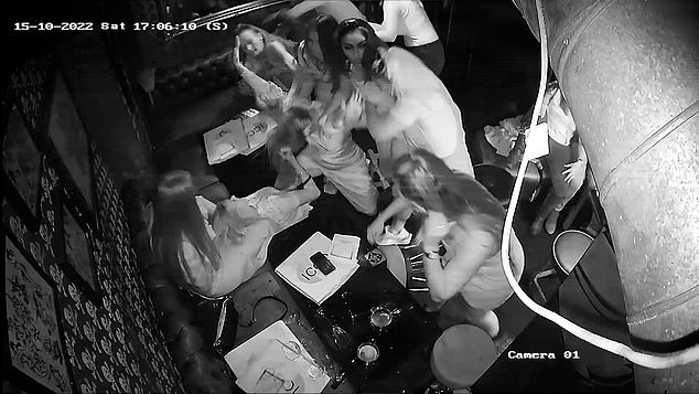 The fight is said to have begun because Webb got annoyed at Ms Whitlock's 'manic' dancing that the defending barrister described being like an 'angry chicken'