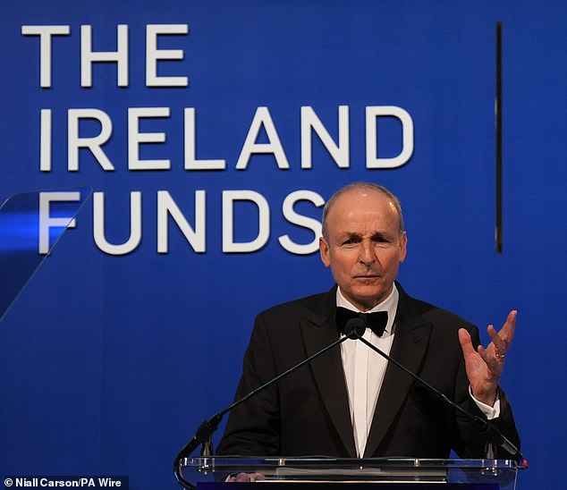 Martin speaking during the Ireland Funds National Gala at the National Building Museum in Washington, DC, during his visit to the US on Monday