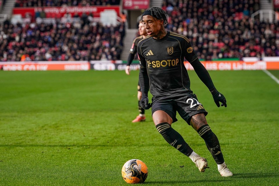 Kevin of Fulham makes a run with the ball during the Emirates FA Cup 4th Round match Stoke City vs Fulham at Bet365 Stadium, Stoke On Trent, United Kingdom on 15 February 2026 (Photo by Maynard Manyowa/News Images) Credit: News Images LTD/Alamy Live
