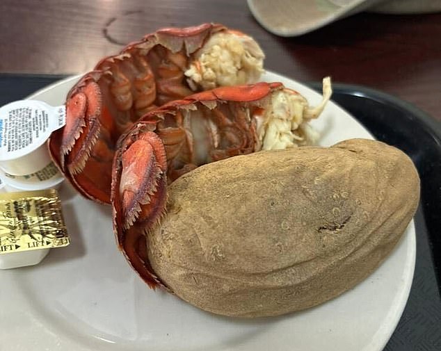In a series of photos sent exclusively to the Daily Mail, service members shared images of their dinner plates, heaped with ribeye and lobster, proving the 'fancy' meals were distributed to the rank¿and¿file in the months leading up to the Iran campaign