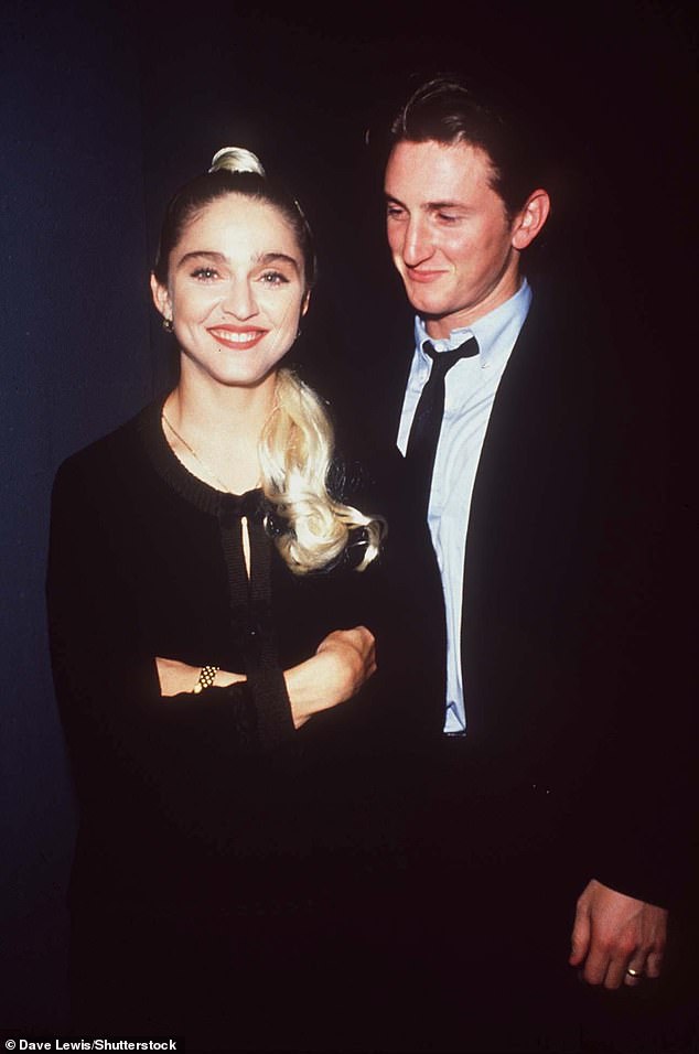 Madonna, meanwhile, married Sean Penn (right, in 1987)