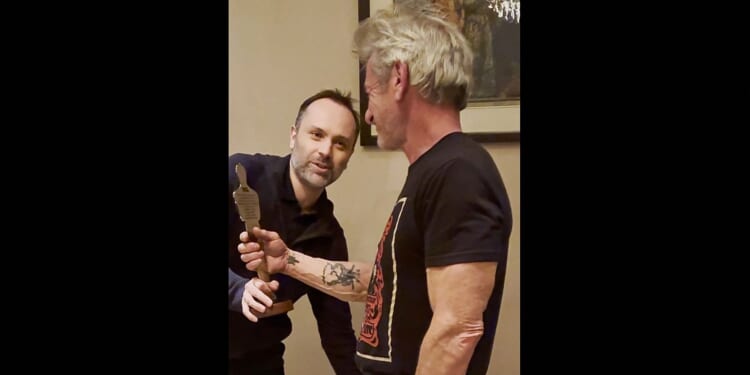 Sean Penn given 'Oscar' made from blown-up train by Ukraine after actor was with Zelensky when he won acting gong