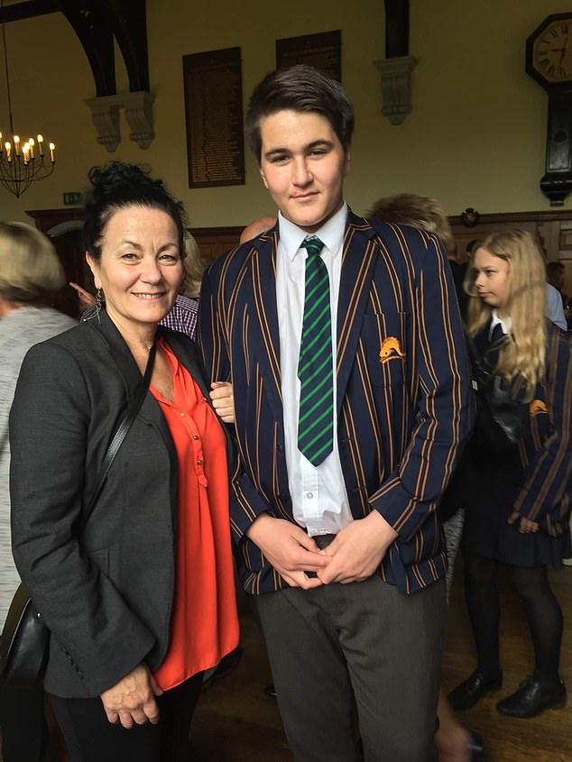 Elaine with her son George who died from misdiagnosed meningitis nine years ago at a music festival