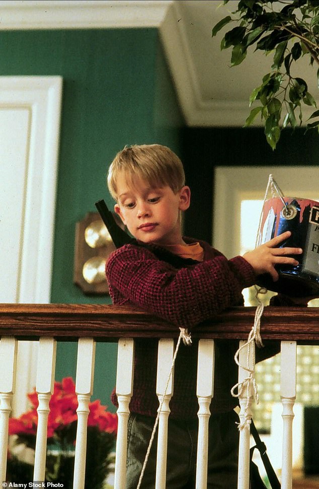 Simonetti said she was inspired by the movie Home Alone, in which then-child actor Macaulay Culkin's character releases a tarantula that crawls across a burglar's face. A still of Culkin's character in the movie is pictured