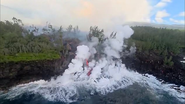 Since the Piton de la Fournaise volcano erupted last month on Réunion Island in the Indian Ocean, molten rock has been slowly creeping towards the shore