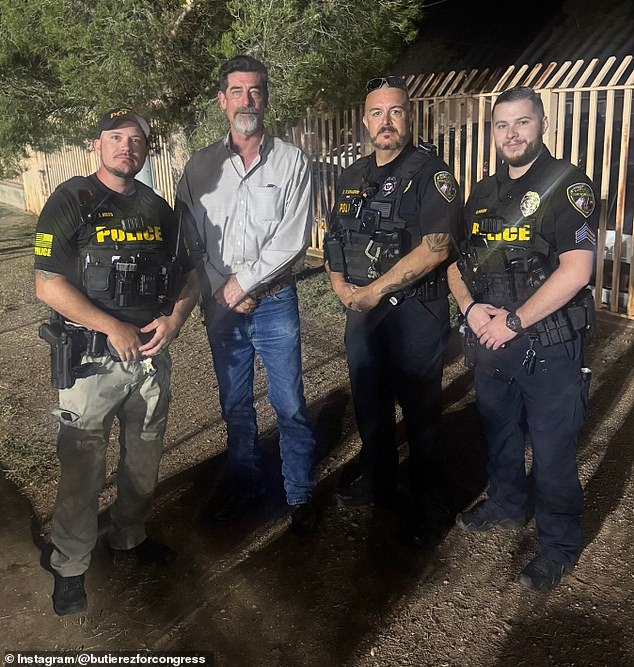 Butierez said that Pima County deputies wanted to initiate the process to recall Nanos themselves, but they were worried about retaliation. Butierez is pictured with police officers
