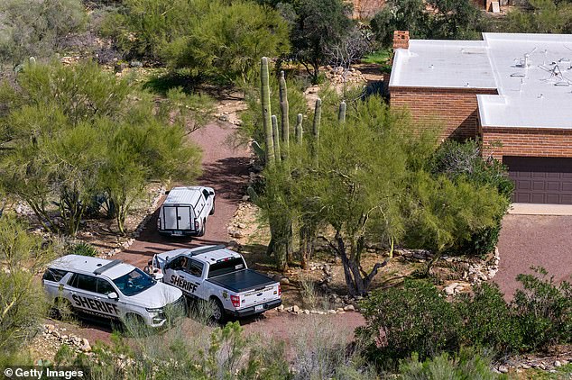 Nanos was also criticized for potentially allowing evidence to be contaminated at the crime scene in Nancy's home. Sheriff's department vehicles are pictured outside the home on the day after the abduction