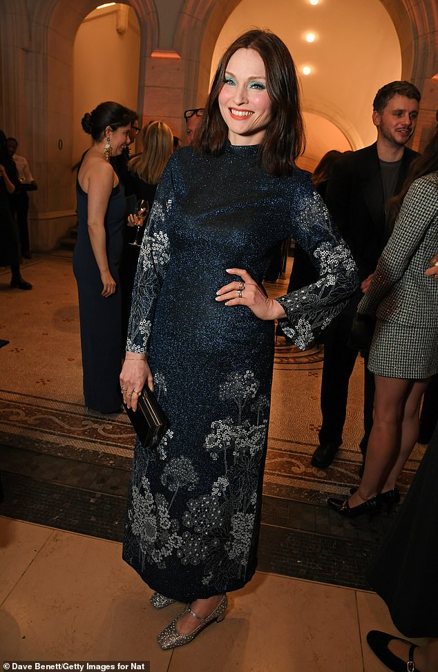 Sophie Ellis-Bextor, who will perform during the night, put on a dazzling display in a glittery midnight blue dress