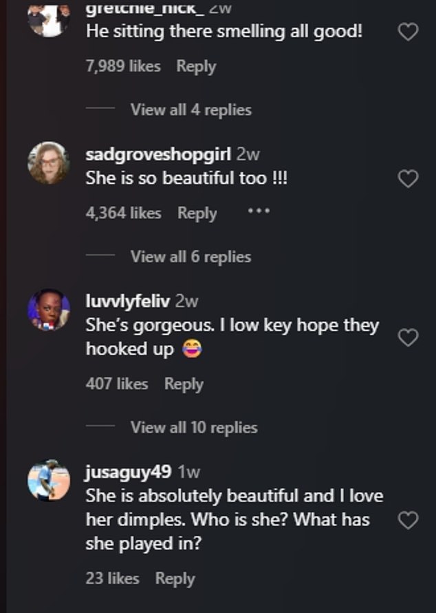 Fans went wild for the duo in the comments section