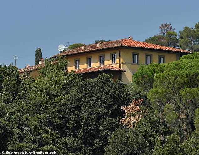 Pictured: Il Palagio, Sting and Trudie's  16th-century 900-acre estate in Tuscany, which boasts a lake, several guest houses, a swimming pool and a chapel which has been converted into a meditation space