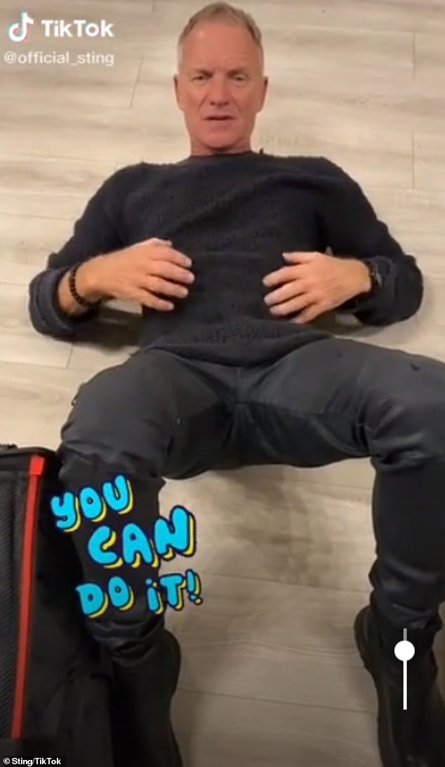 Sting gave fans an insight into his daily routing in 2021, and showed off the secret to his flat stomach with his exercise called a 'perpetual crunch' on TikTok