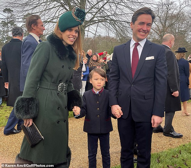 In an interview with Harper's Bazaar in 2024, Dara praised Beatrice's role as a loving figure for the now nine-year-old. Wolfie has had two sets of parents trying to help him on both sides, and I just think, "The more, the merrier",' she said. Pictured: Beatrice, Edoardo and Wolfie in 2022