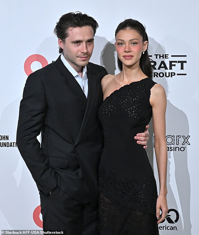 Brooklyn Beckham with his wife Nicola Peltz in Los Angeles earlier this year