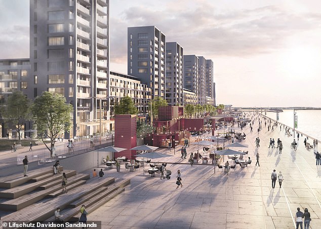 The Barking Riverside project in east London has been given the green light, with 4,000 of the new properties earmarked as affordable housing - pictures show what it could look like