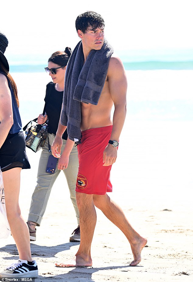 He later wrapped a towel around him