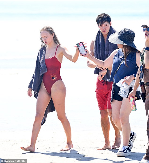 They then dried off with towels