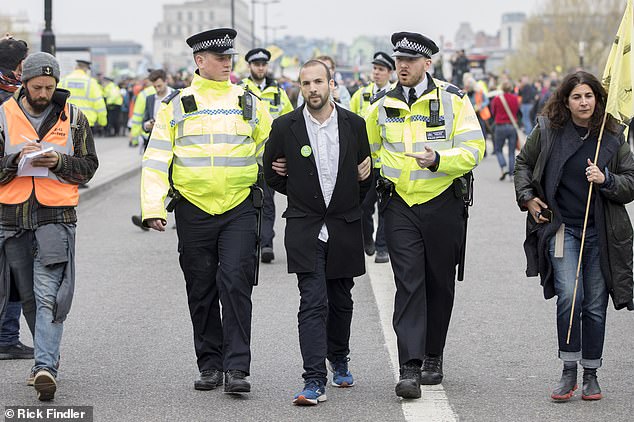 While a Green candidate in 2019 Mr Polanski was among the first Extinction Rebellion activists to be arrested for blocking Waterloo Bridge in London