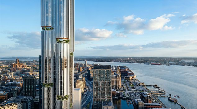 At the centre of the proposed cluster of towers is a 70-storey skyscraper that at 727ft would be Liverpool's tallest building - and seventh-tallest in the UK