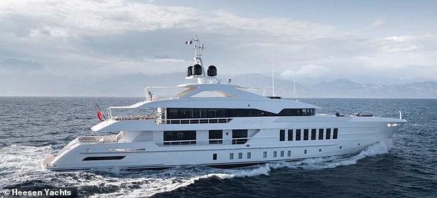Moskito, the luxury superyacht owned by Morris, was moored of the Caribbean island of St Barthes over New Years' Eve, alongside the likes of Jeff Bezos and Leonardo DiCaprio