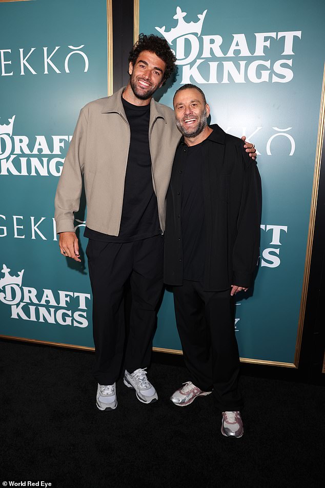Italian player Matteo Berrettini (left) posed with nightclub impresario David Grutman (right)
