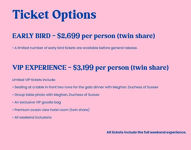 The exclusive event costs thousands of pounds for the weekend but it is sold on a 'twin share' basis