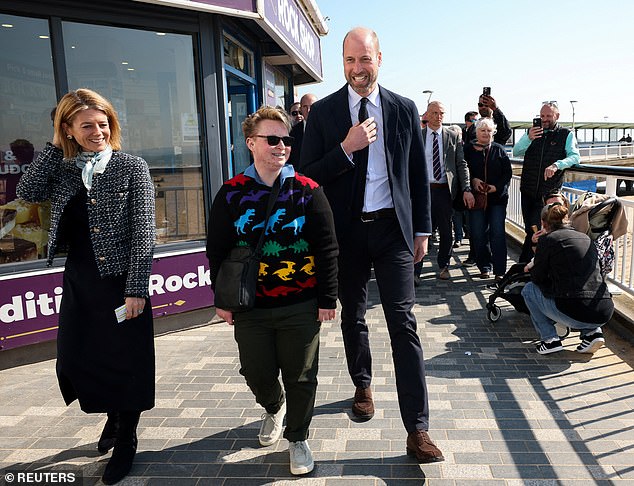 William, 43, made the trip to Dorset to hear about initiatives against homelessness in the area, as part of his work with Homewards - which aims to make rough sleeping, sofa surfing and other forms of temporary accommodation a 'rare, brief and unrepeated' issue