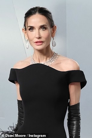 This year's lighting stood in stark contrast to the soft, golden glow of previous bashes (Demi Moore on social media)