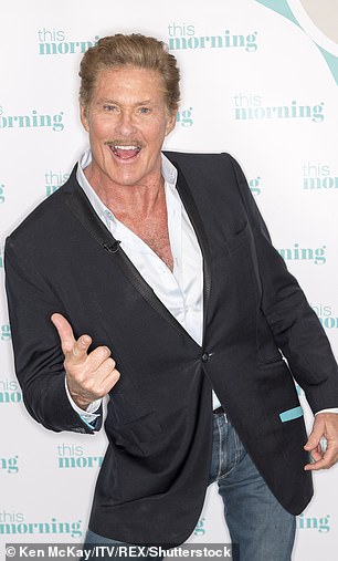 David Hasselhoff played Mitch Buchannon in Baywatch for 10 seasons. He is pictured in 2019