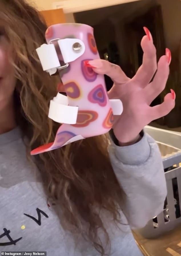 The star then showed the tiny leg splits her daughters would be wearing, with Story's covered in hearts while Ocean's had butterflies