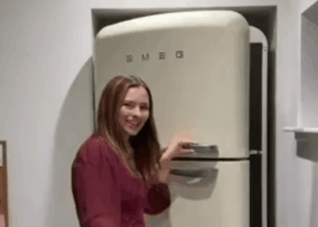 We built a secret pub in our home behind the fridge