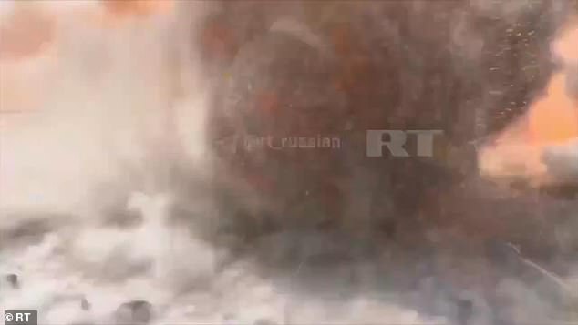 Footage of the huge explosion was captured by cameraman Ali Rida while Sweeney was reporting