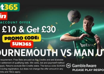 Get £30 bonus for Bournemouth vs Man Utd