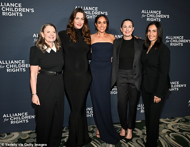 Jennifer L. Braun, Kelly Zajfen, Meghan. Duchess of Sussex, Katherine Pope and Leslie Gilbert-Lurie at The Alliance for Children's Rights 34th Annual Champions for Children bash