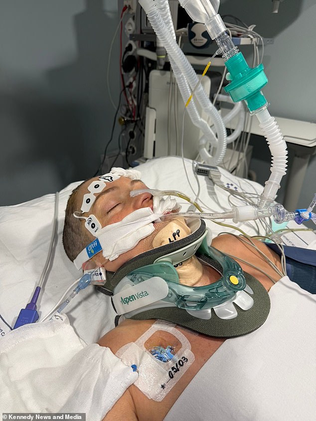 The 39-year-old says her mother was a 'strong swimmer' and went down to the beach after discovering the pool was closed. Pictured: Rose in hospital after the incident