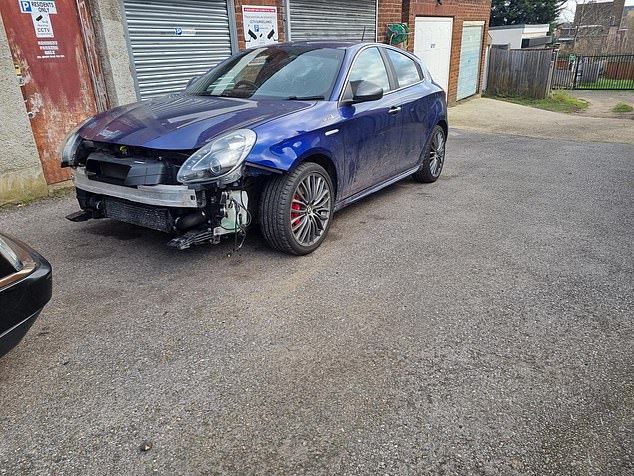 Mr Grasso denied fixing cars for commercial gain despite being served enforcement notices for doing that by the council (pictured: an Alfa Romeo that arrived damaged)