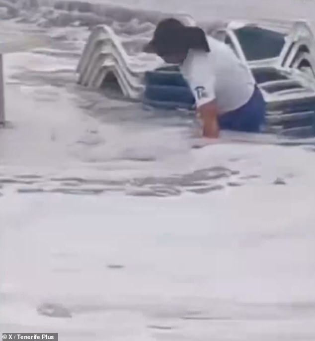 The storm has been described as the worst to hit the Canary Islands in more than a decade, with the popular Brit destination under an orange weather alert after days of wild conditions