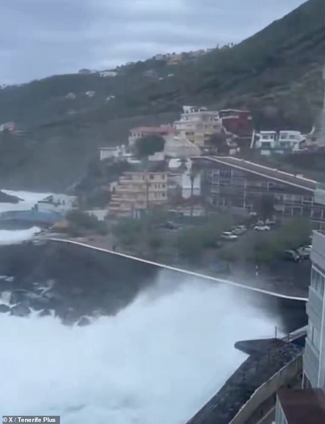 Footage shared by stunned tourists shows Mount Teide dusted in snow, transforming the usually sun-soaked island into a wintry landscape at higher altitudes.