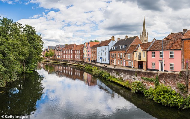 Homes along the River Wensum in Norwich. For nature lovers Norwich is just a stone's throw away from the stunning Norfolk coast and the Broads national park